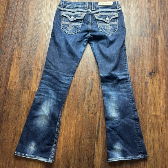 Rock Revival Maggie Boot Jeans Dark Wash Flap Pocket Women’s Size 28 - Picture 2 of 13